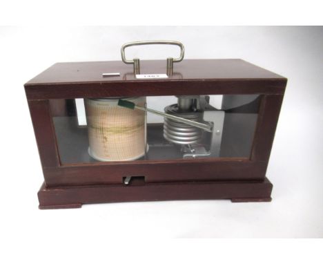 20th Century German Fischer mahogany cased barograph