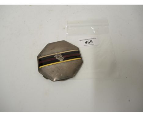 Gloucester Regiment octagonal silver compact