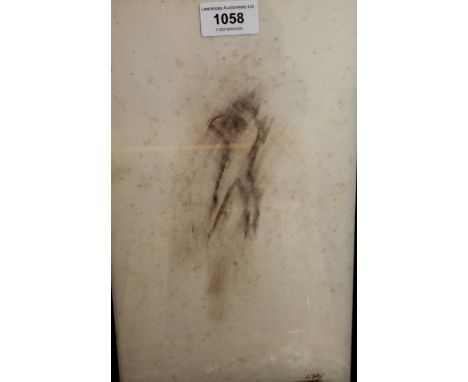 Attributed to G.F. Watts, sketch of a figure study titled ' Venus ', bearing monogram, 31 x 18cm