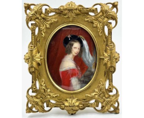 Iwan Winberg, 19th Century miniature portrait on ivory, the Empress Alexandra Feodorovna of Russia, signed Winberg, 10.5 x 8c