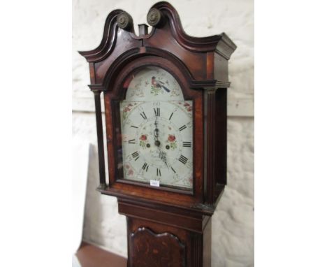 George III oak longcase clock, the painted dial signed ' Hawkley, Nantwich, 1703 ', with a two train movement striking on a b