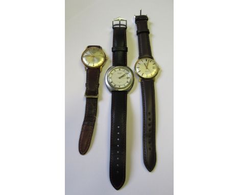 1970's Vintage Seiko wristwatch, together with two vintage Rotary wristwatches with gold plated casesAll three watches appear