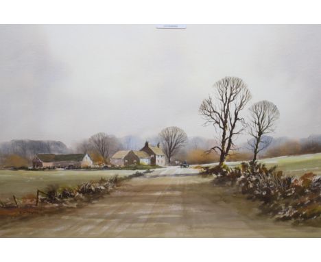R. Witchard, pair of watercolour landscapes, with cottages and church, signed, 37 x 54cm, both gilt framed