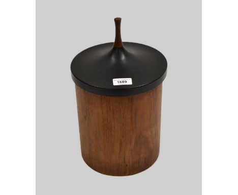 Mid 20th Century teak ice bucket by Bonnier of DenmarkDoes have some chips to finial, otherwise is on good condition. 35cm hi