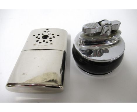 Rolstar table lighter and a chrome burner with windproof cover