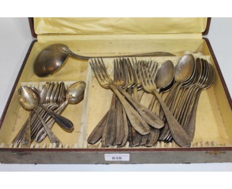 French silver plated canteen of cutlery, including ladle by Ercuis