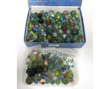 Quantity of various glass marbles