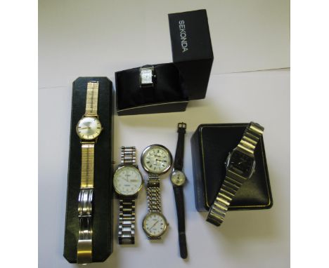 Seven various watches including Seiko, Rotary and Sekonda