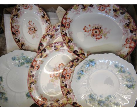 Alfred Meakin, floral decorated part dinner service, together with a floral decorated porcelain tea service