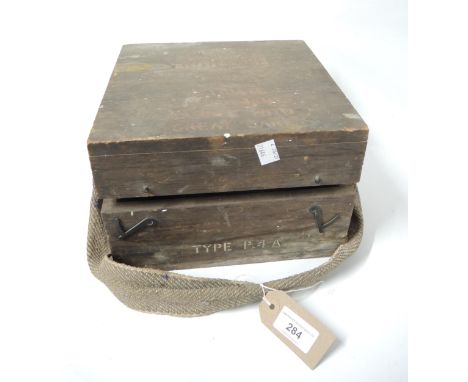 World War II type P4A compass in original wooden case