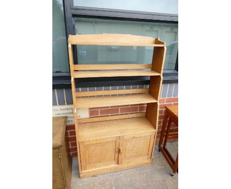 Quality Light Oak Open Bookcase: width 79cm height 137cm 