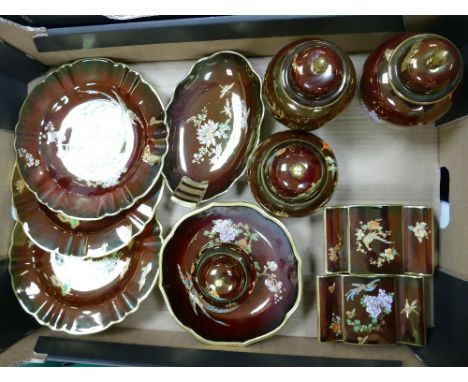 A collection of Carltonware Rouge Royale items to include: plates, lidded pots, bowls etc 
