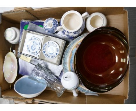 A mixed collection of items to include: Adams commemorative plates, Carltonware, Wedgwood vase etc 