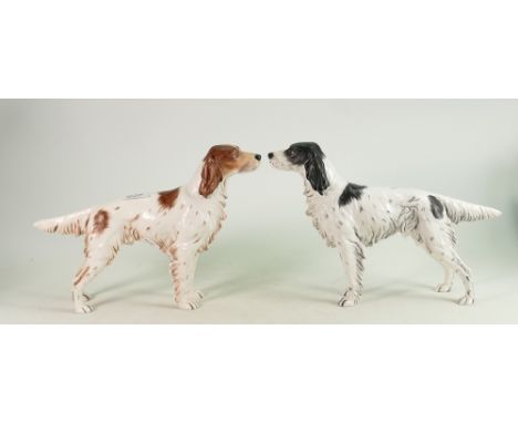 Two Goebel figures of English Setters:  numbered 3062821, in liver and black colour ways(2) 