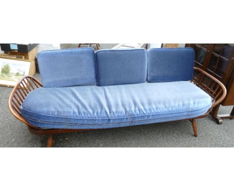 Ercol Dark Wood Day Bed Sofa: 
