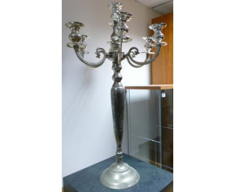 Very Large Silver plated 6 branch candlestick: height 102cm 