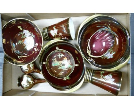A collection of Carltonware Rouge Royale items to include:bowls, vases, large fruit bowls etc 