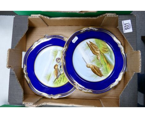 Spode Seconds Handpainted Cabinet Plates: with images of Pintail &amp; &amp; Snipe 