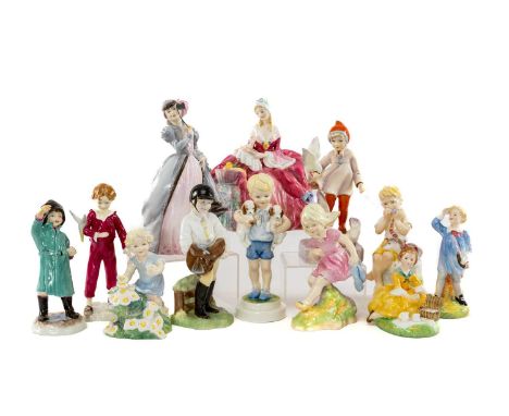 GROUP OF ROYAL WORCESTER CHILD FIGURES BY DOUGHTY including, 'November' 3418, 'May' 3455, 'February' 3453, 'March' 3454, 'Jun