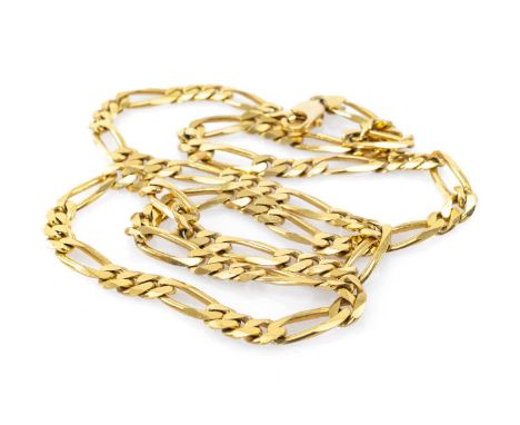 9CT GOLD FLAT CURB LINK NECKLACE, 65.5cms long, 42.9gms, in Albemarle & Bond Ltd jewellery boxProvenance: private collection 