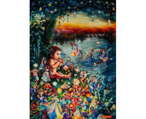 ‡ KERRY DARLINGTON limited edition (artists proof #23) unique resin print - entitled 'Peter Pan in Kensington Gardens', signe