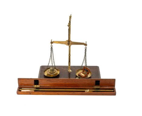 COLLECTION OF ANTIQUE BRASS STANDARD INSTRUMENTS including brass scales stamped 'County Borough of Cardiff', with associated 