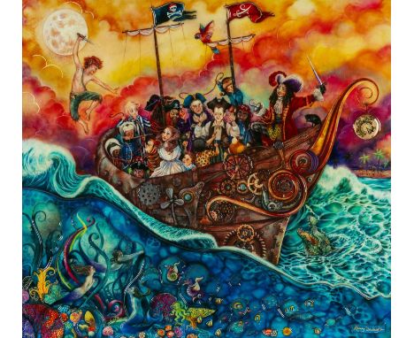 ‡ KERRY DARLINGTON limited edition (85/195) unique resin print - entitled 'The Pirate Ship' signed, 78 x 86cmsAuctioneer's No