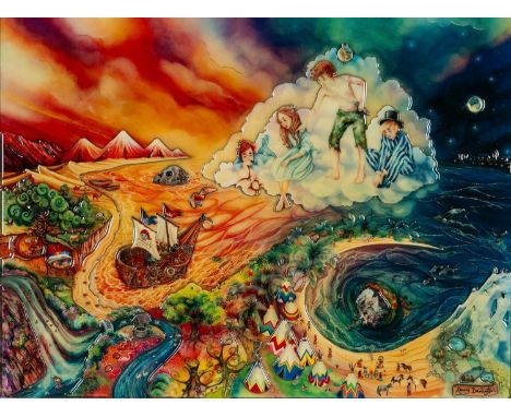 ‡ KERRY DARLINGTON limited edition (artists proof #23) unique resin print - entitled 'Peter Pan in Neverland', signed, 68 x 9