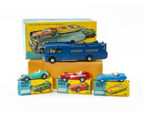 BOXED CORGI MAJOR GIFT SET NO. 16, Ecurie Ecosse Racing Car Transporter and Three Racing Cars, complete with boxed 150S Vanwa