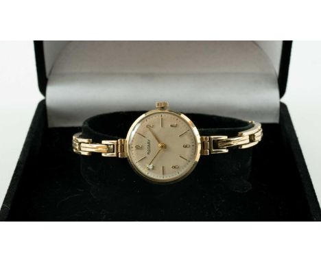 9CT GOLD ROTARY LADIES'S WRISTWATCH, 9ct gold expanding bracelet, 12gms in boxProvenance: deceased estate CarmarthenshireComm