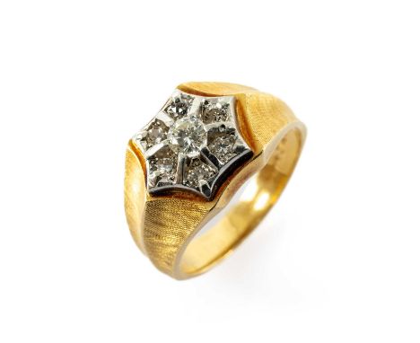 18CT GOLD DIAMOND RING, set with seven round brilliant cut diamonds, ring size R, 6.8gmsProvenance: private collection Caerph