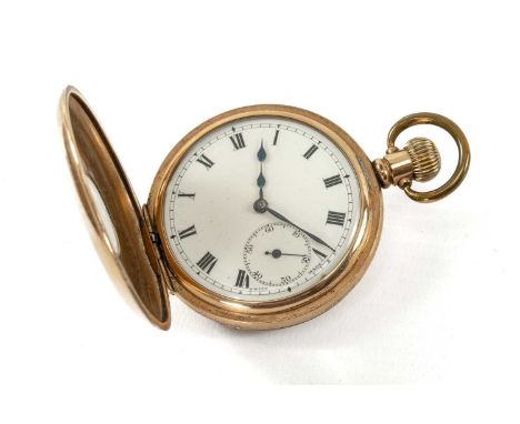 ZENITH GOLD PLATED HALF-HUNTER POCKET WATCH, three-quarter plate signed lever movement no. 23xxxx7, 50mm diam.Provenance: pri