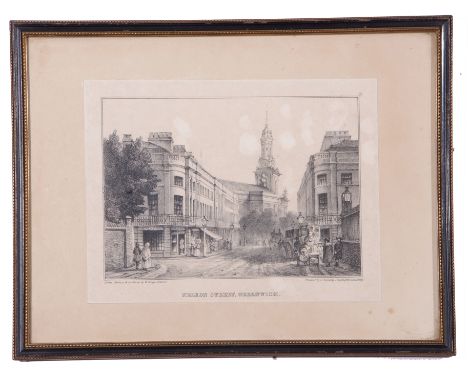 W. Bligh Baker (British 19th Century) View along Nelson Street, Greenwich and a second print after Edward Dayes (British 18th