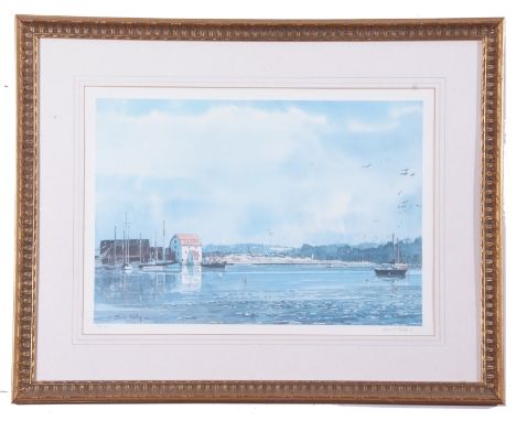 David Talks (British Contemporary), A harbour view , Limited edition print, numbered 74/250 and signed in pencil by the artis