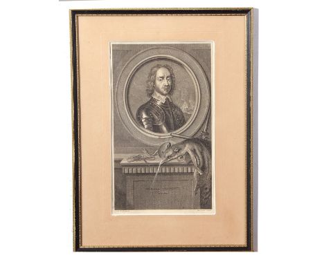 Pierre Drevet (French, 17th Century), after Van der Werf (Flemish 17th Century) Portrait of Oliver Cromwell, engraving, 7 x 1