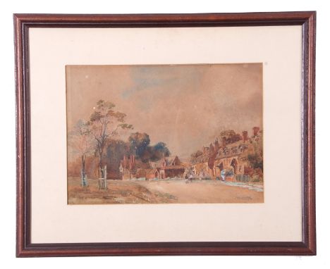 Leonard Ward (British 20th Century), Villiage of Arrow near Birmingham 1870, watercolour, signed, 13 x 9ins