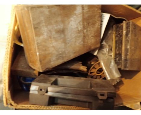 Box of mixed tools and workshop equipment 