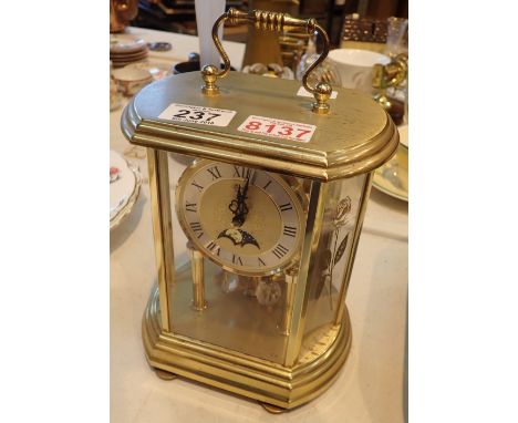 Brass cased Hermle quartz clock