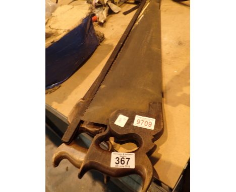 Two large vintage hand saws