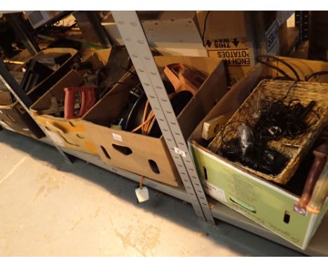 Three boxes of mixed tools and workshop equipment 