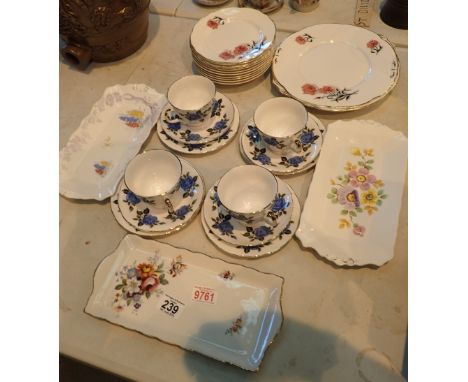 Dorchester part tea service and six Meakin fruit bowls and various sandwich plates 