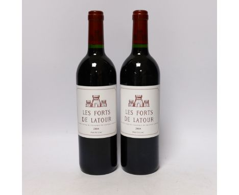 Two bottles of Les Forts De Latour red wine, 2004