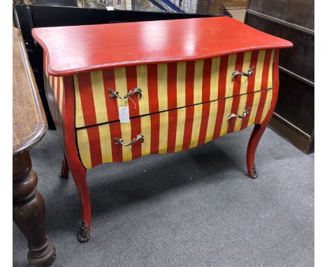 A contemporary Continental style painted serpentine commode, width 105cm, depth 52cm, height 83cm