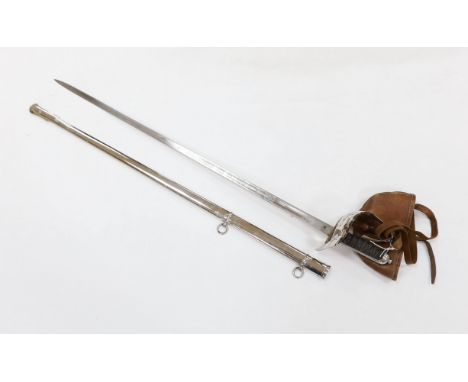 A George V officer's sword, maker Hawksworth Sheffield, in chromed scabbard, blade 82cm