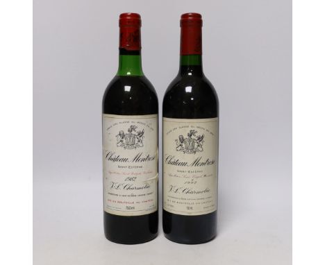 Two bottles of Chateau Montrose, Saint Estephe, 1982 and 1992, red wine