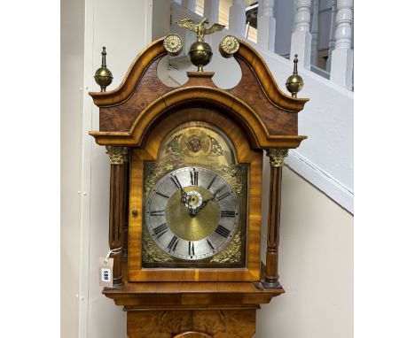 A reproduction yew Westminster chiming longcase clock, marked Keith Buxton, height 212cm Height 212cmWidth 48cmDepth 26cm