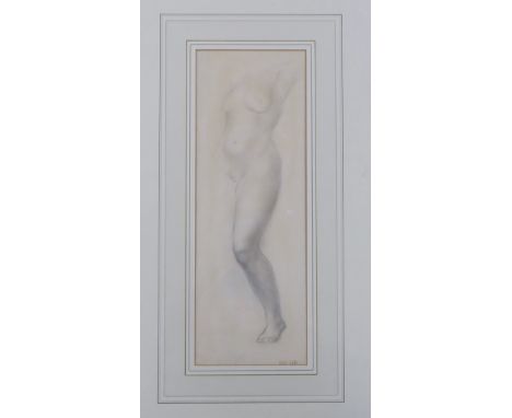John Frye Bourne (1912-1991), pencil sketch, Nude study, unsigned, stamped Mar 1931, details verso, 33 x 11cm