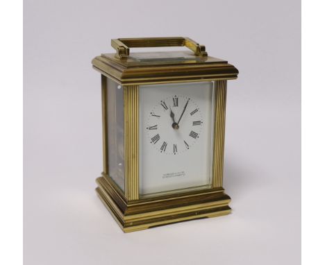 A Garrard &amp; Co. brass cased carriage clock, 15cm