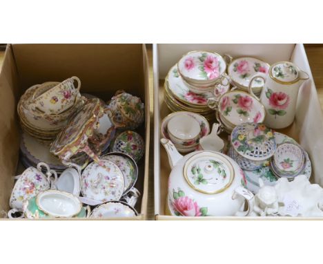 A quantity of mixed china to include Herend and Dresden examples No damage seen to Herend items.  Dresden some small chips to