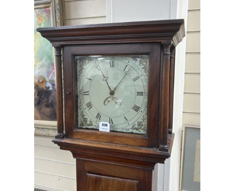 An early 19th century mahogany thirty hour longcase clock, height 191cm
